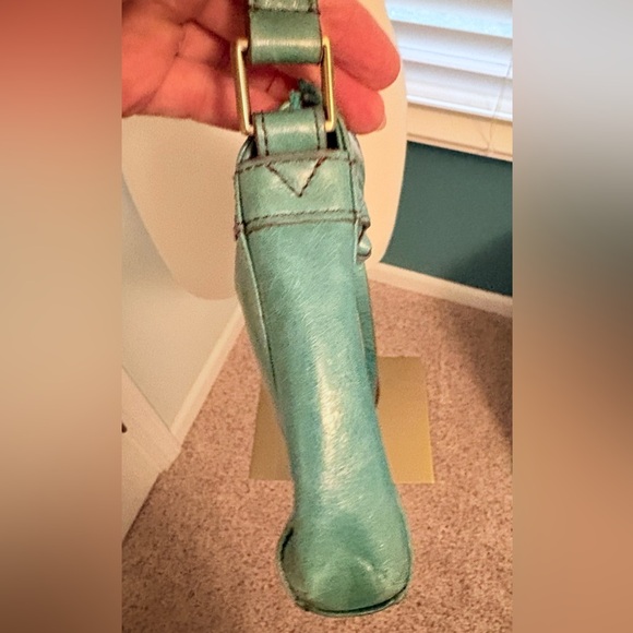 HOBO Turquoise Blue Leather Crossbody Bag - Picture 6 of 12